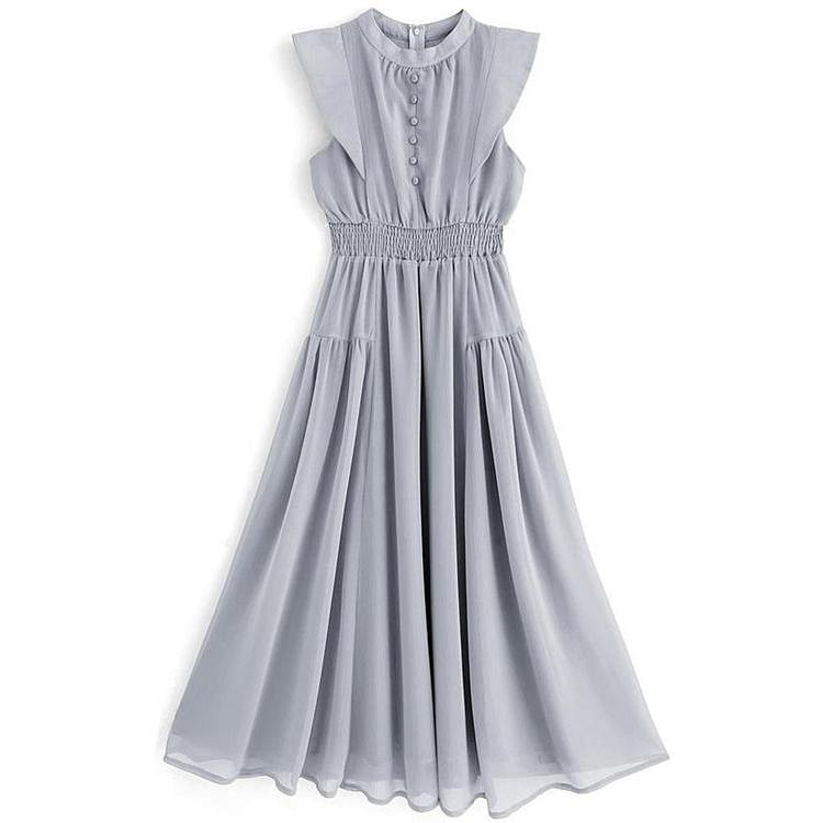 GRL Ruffle Flare Skirt Blue L