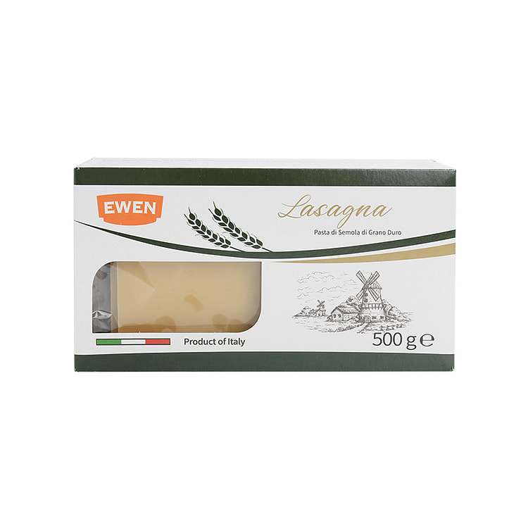 意文 千层面家用意式肉酱薄宽面皮意 500g*1包