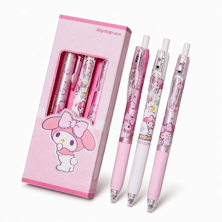 按动中性笔 3支装 0.5mm 刷题笔 - 美乐蒂 1 盒