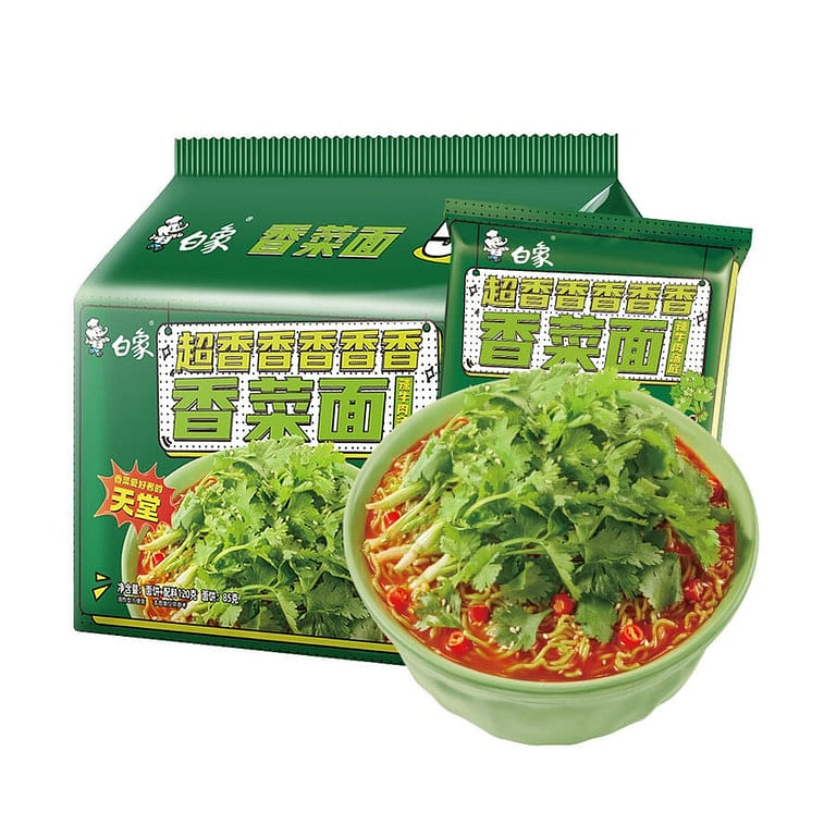 Baixiang Cilantro Noodles Extra – 115g x 5 Packs 575 g