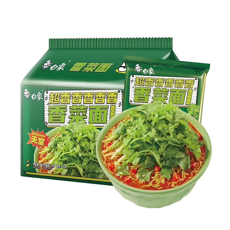 Baixiang Cilantro Noodles Extra - 115g x 5 Packs 575 g