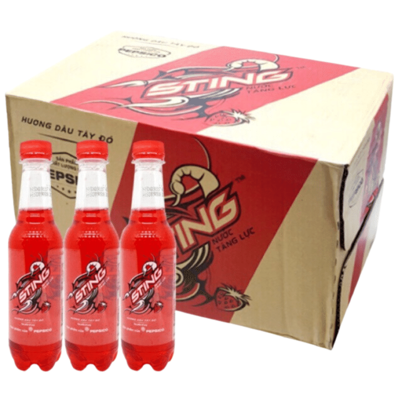 Sting Nuoc Tang Luc Energy Drink Strawberry Flavor 10.82oz pack of 24 1 each