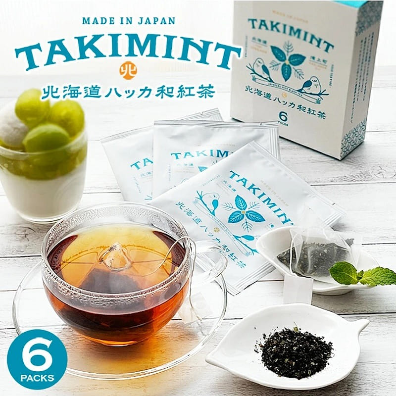 Japan Hokkaido TAKIMINT Black Tea With Mint 6 pieces 1 box