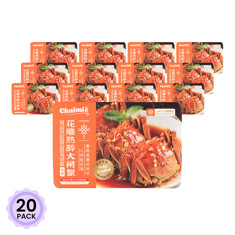 柴米 花雕熟醉大闸蟹 一公一母 270 克*20 包