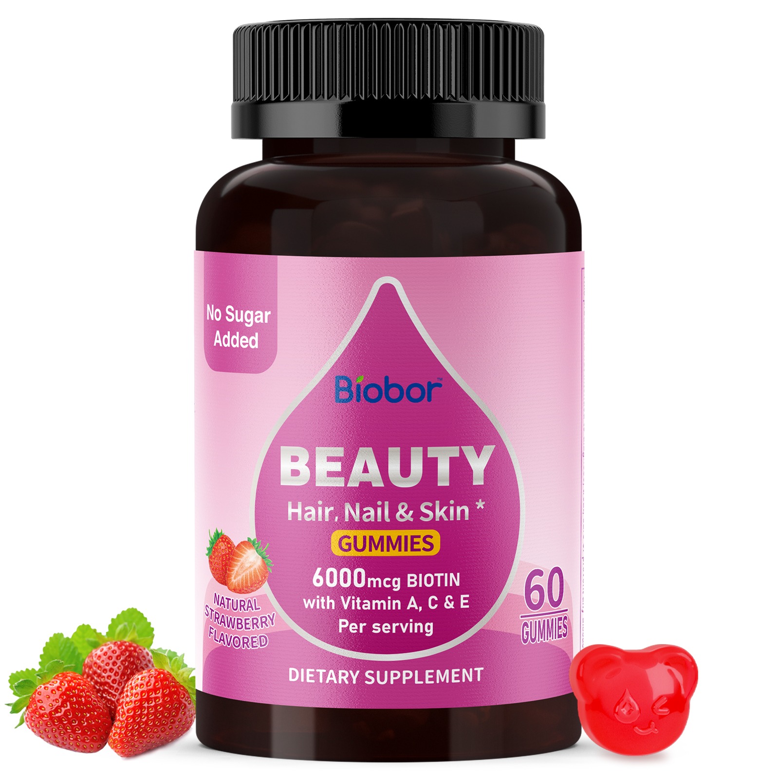 Biobor Sugar Free Beauty Gummies With Vitamins ACE 6.35 oz
