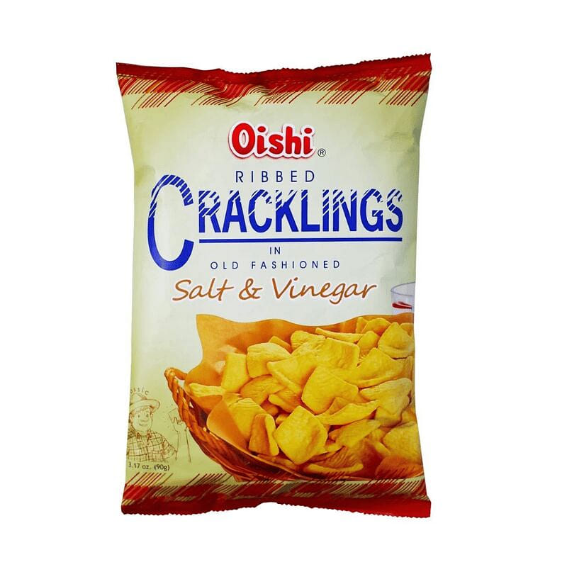 Oishi Ribbed Cracklings Salt & Vinegar 90g 1 each