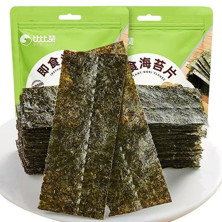 比比赞即食海苔片 18g*5包休闲紫菜 90 克*5 包