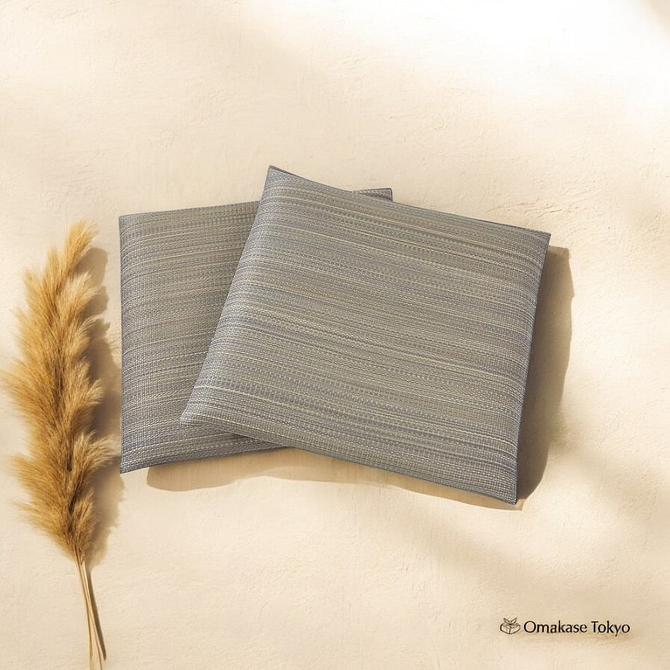 Igrass Zabuton Set of 2-Large Floor Cushion Gray 1100 g