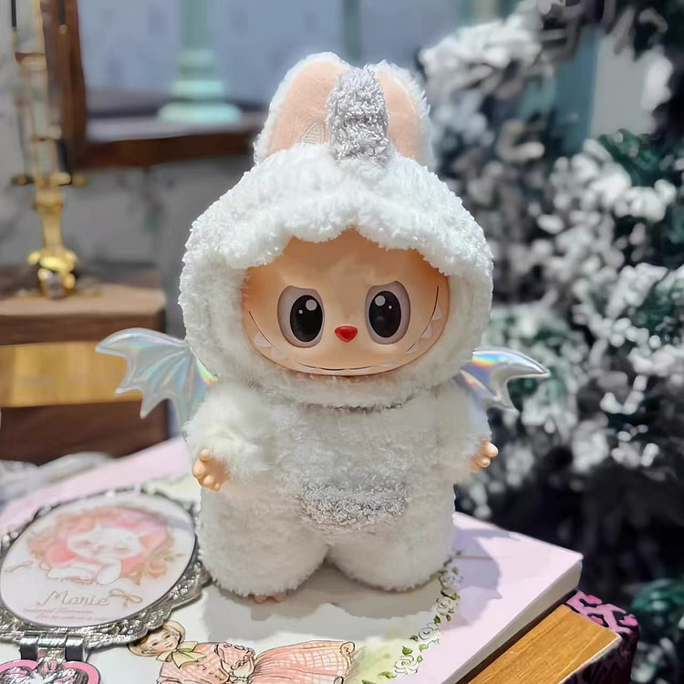 DLabubu White Dinosaur Outfit Set