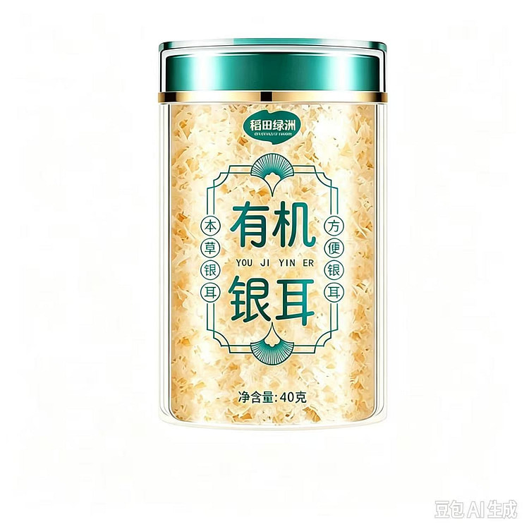 稻田绿洲 本草有机银耳40g*1罐 40 克