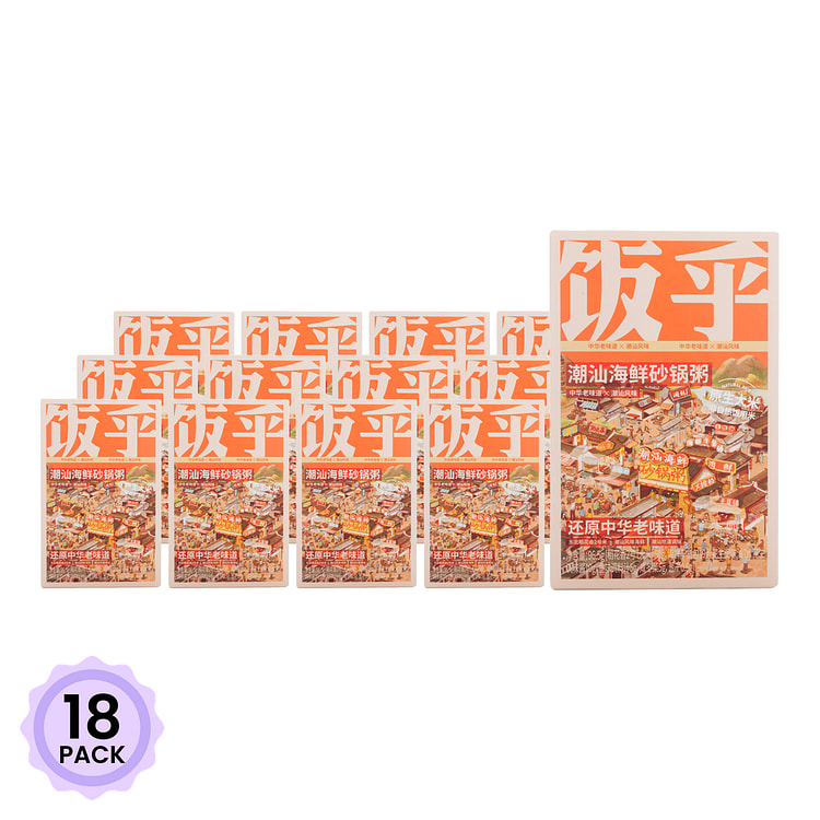 饭乎 潮汕海鲜砂锅粥 96.5 克*18 包