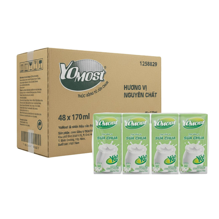 [YOMOST] Plain Yogurt Natural Drink - Box of 48 x 170 ml