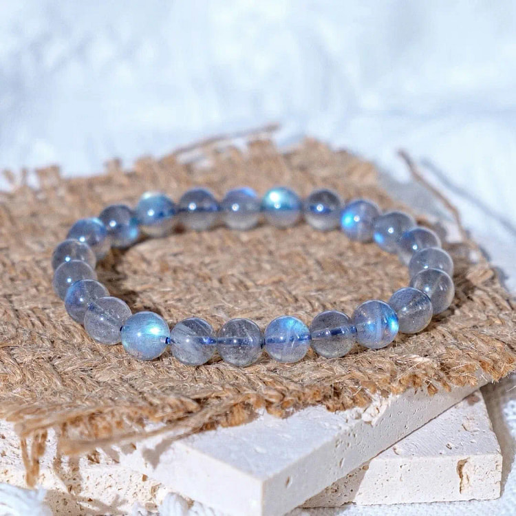 Moonstone Stone Bracelet 7mm Ice Blue Crystal 1 count