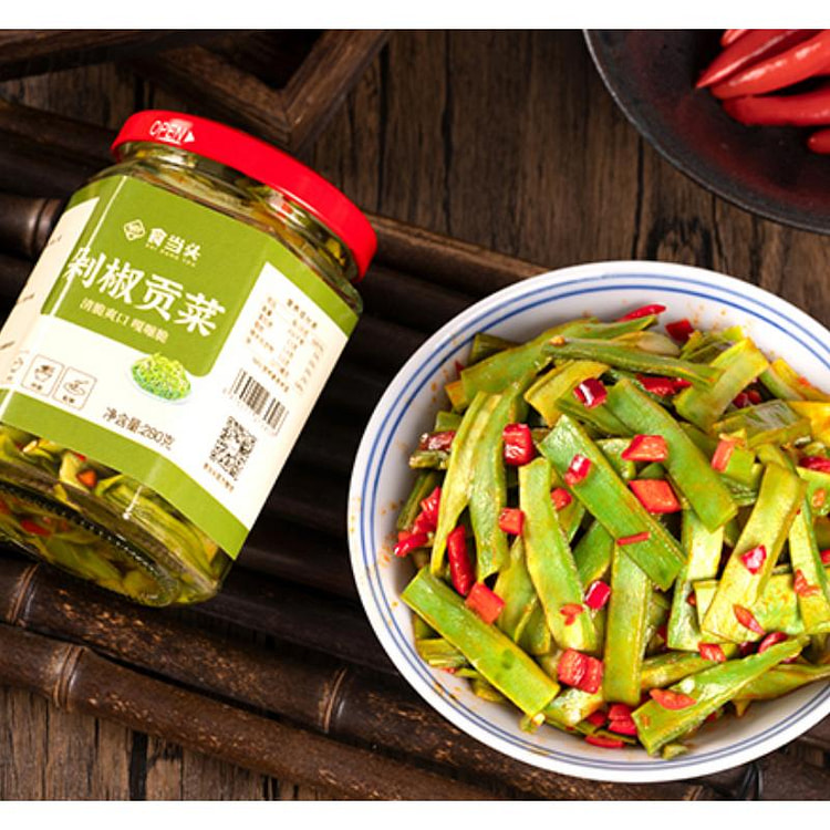 食当头剁椒贡菜嘎嘣脆江西特产 246g*1瓶装