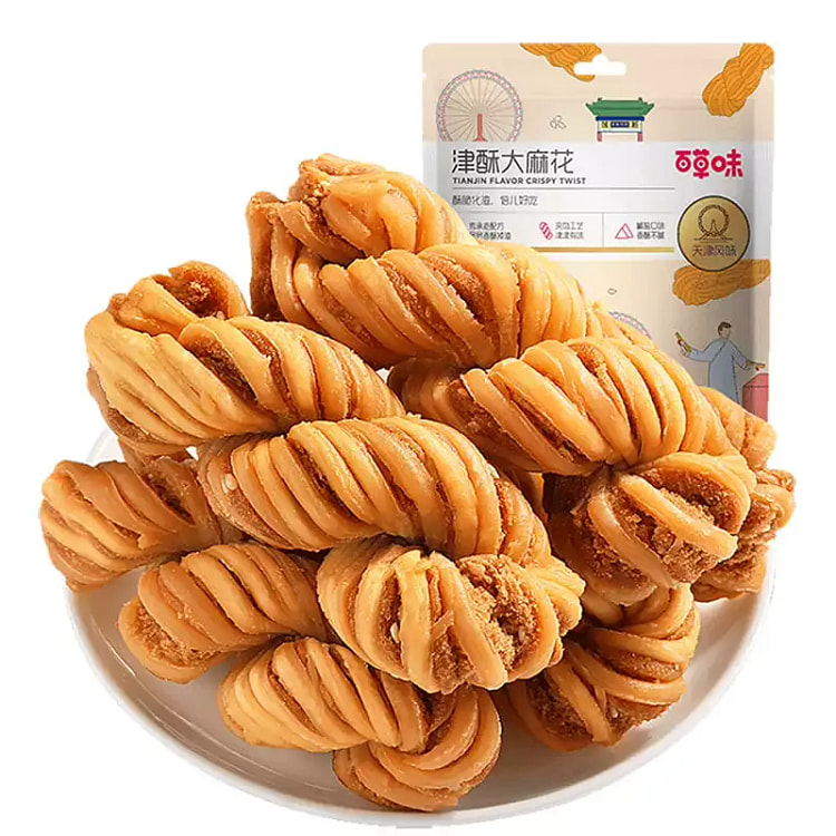 百草味大津酥麻花120g传统糕点充饥夜宵小零食 120 克