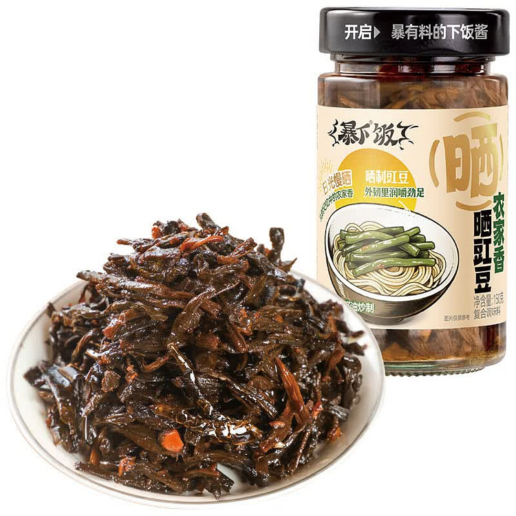 JIXIANGJU Đậu đũa phơi khô 150g Món ăn kèm cơm mì sốt đậm đà 150 g