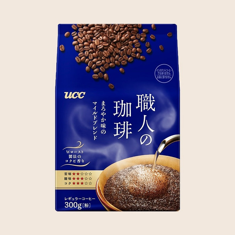 【日本直邮】UCC 職人咖啡 醇厚口感温和混合 300克（粉）