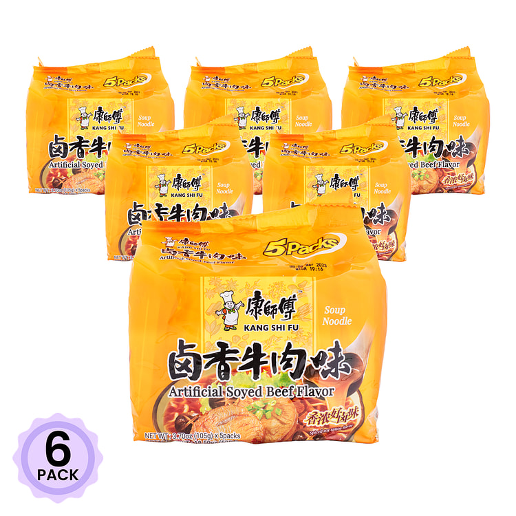 康师傅 方便面 卤香牛肉味 5包 525 克*6 包