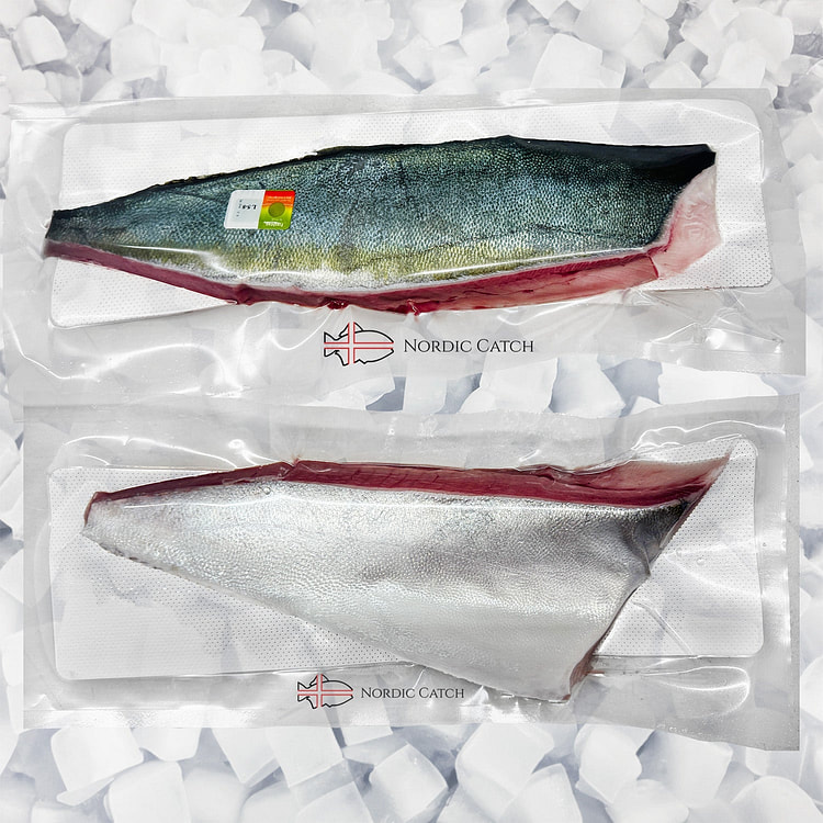Japanese Yellowtail (Hamachi) - Fresh Sushi Grade, Skin-on Both Cuts (3.1LB