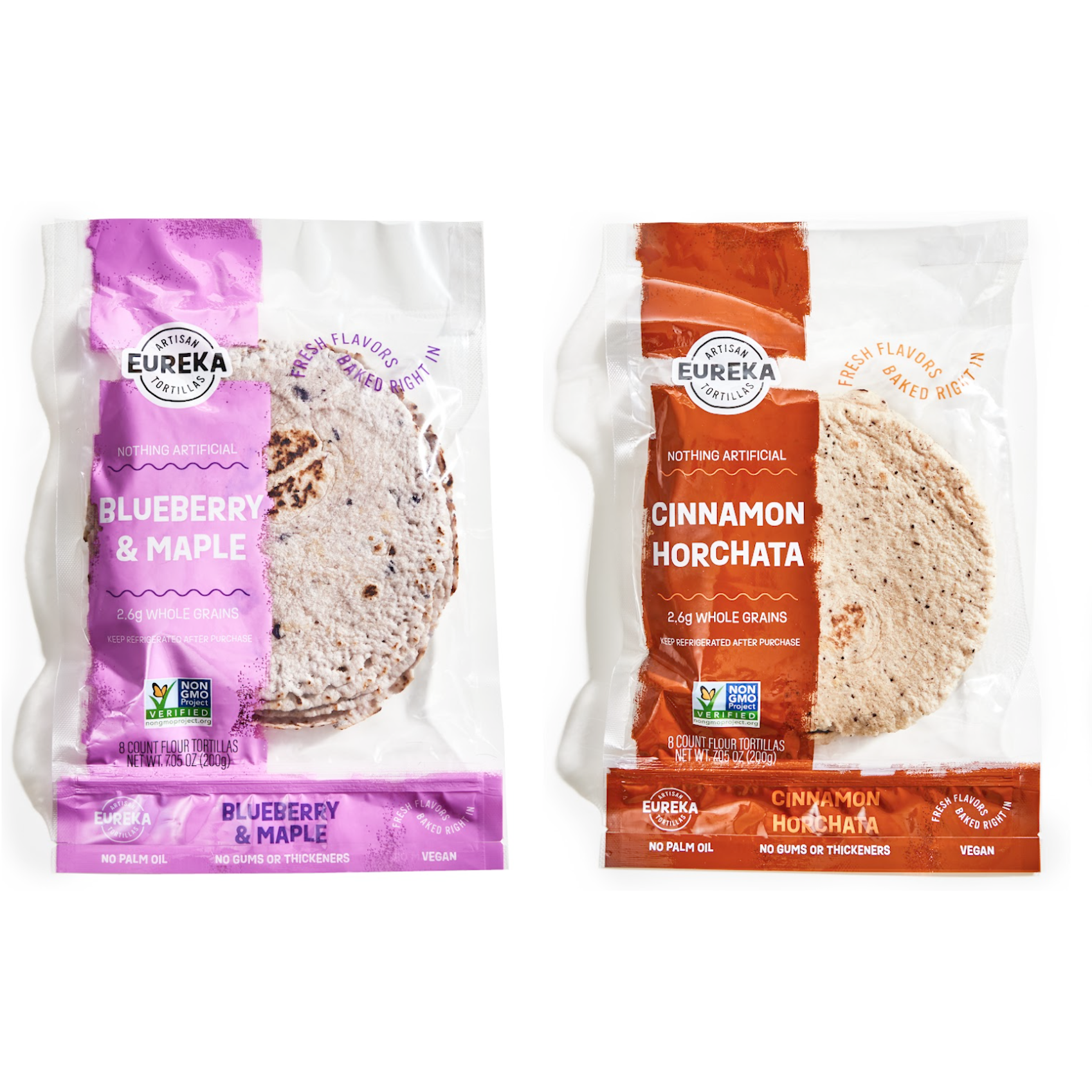 Eureka Tortilla "Sweet Tooth Only" Variety (2 Blueberry, 2 Cinnamon Horchata) 7.05 oz