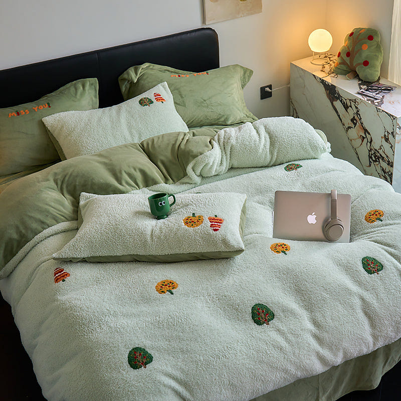 LULLABUY Cozy Wool Dreamland Bedding Set Twin Size Forest Whispers 2000 g
