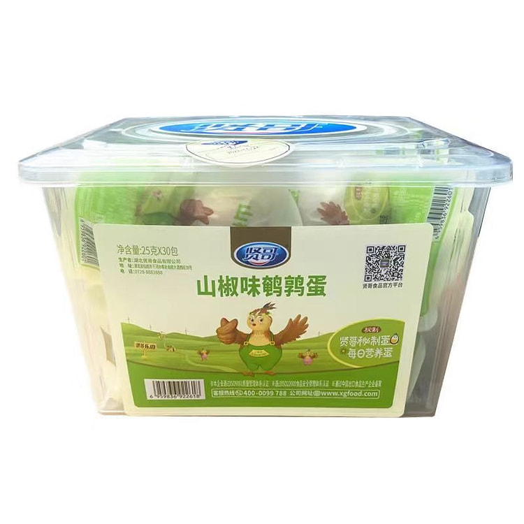 贤哥山椒味鹌鹑蛋 25g*30 包 1 盒
