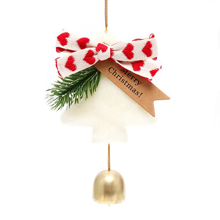 Christmas Tree Bell Ornament Decorations - White 1 count