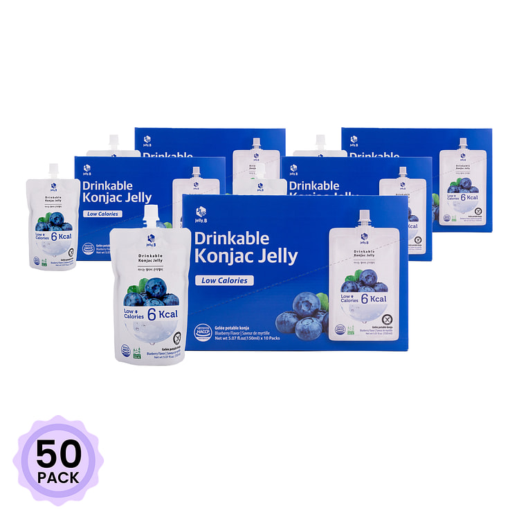 Jelly.B Drinkable Konjac Jelly, Blueberry Flavor 5.07 fl.oz*50 pack