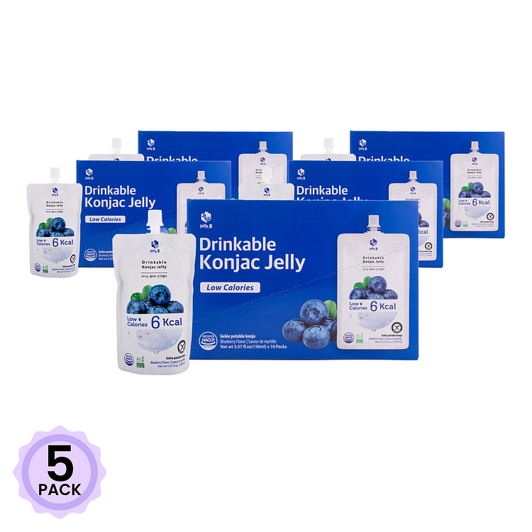 Jayone Jelly.B 低卡魔芋果冻 蓝莓味 10袋 1 盒*5 包