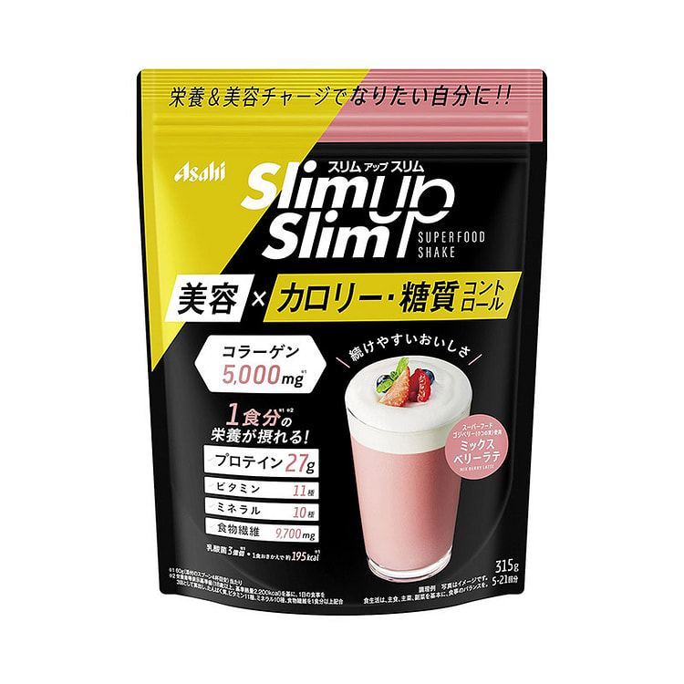 【日本直邮】】ASAHI朝日 Slim Up Slim乳酸菌蛋白粉代餐 超级食物混合浆果奶昔 