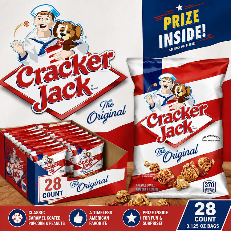 Cracker Jack Caramel Popcorn 3.125oz 28ct 1 each