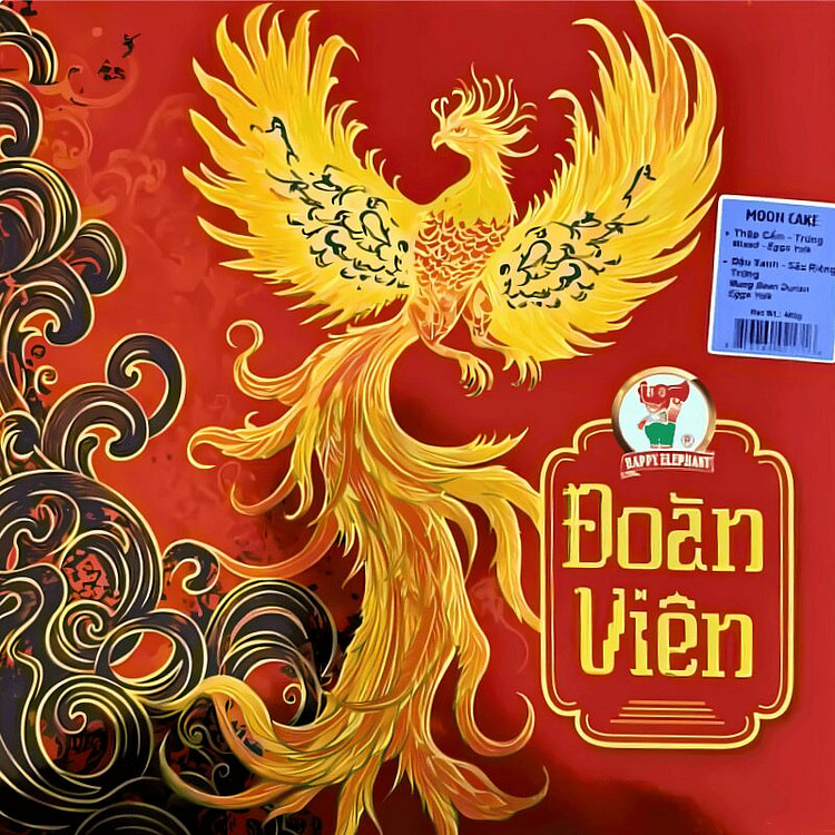 Bánh trung thu HappyElephant Thập cẩm trứng và Đậu xanh sầu riêng trứng