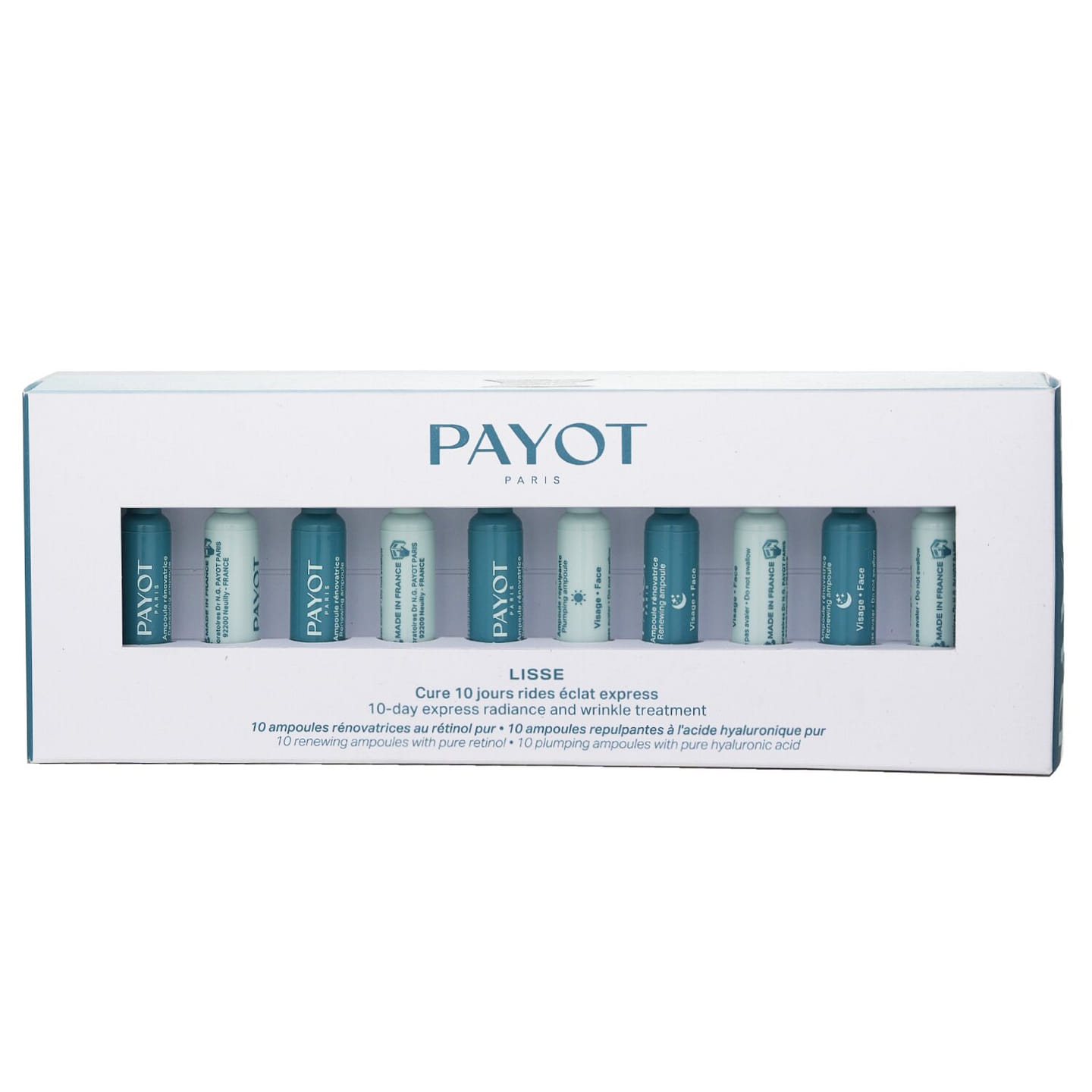 Payot Retinol Firming Anti-Wrinkle Ampoule 10-Day Fast-Acting Brightening Anti-Wrinkle Repair Solution 10x1ml/0.03oz 1 ml