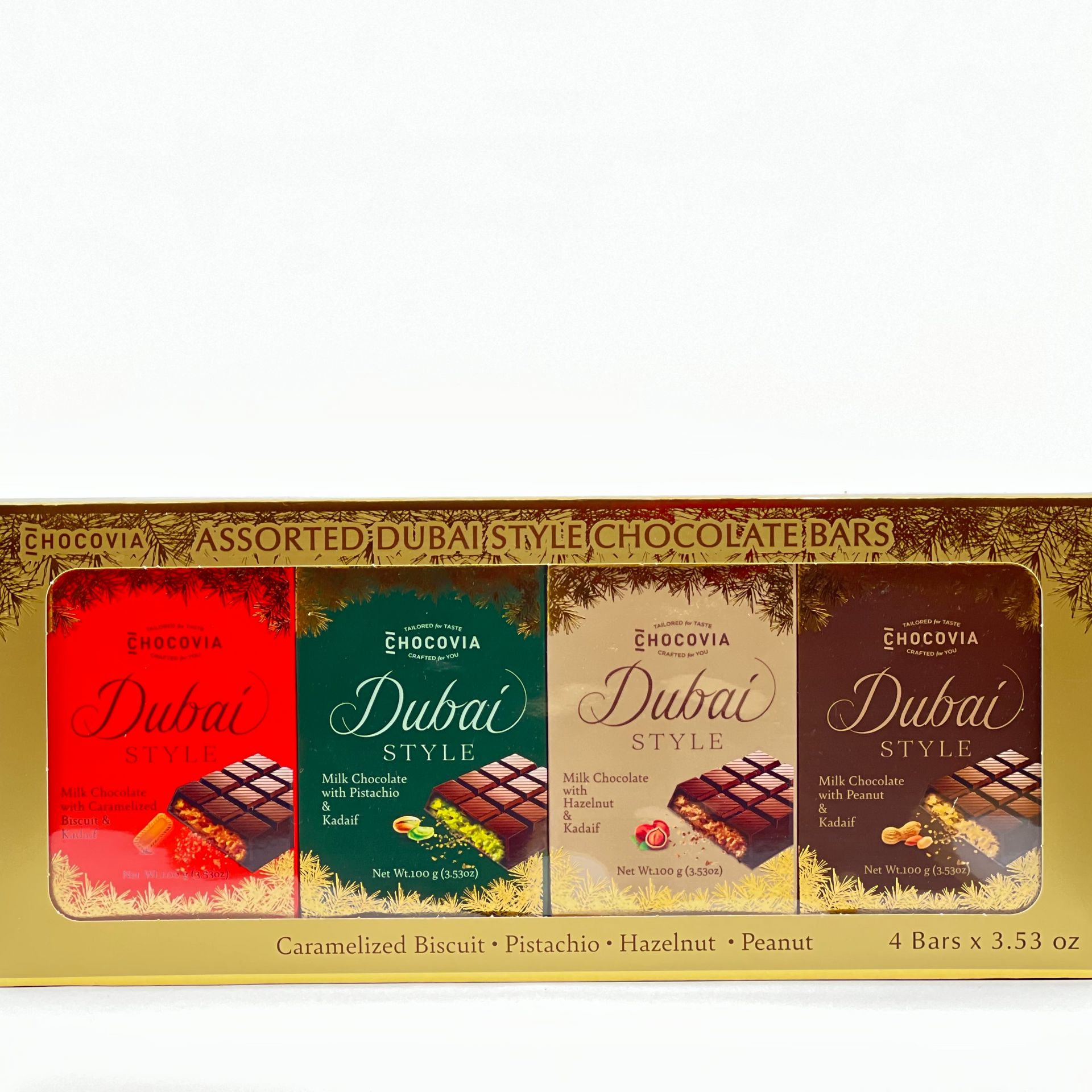 CHOCOVIA ASSORTED DUBAI STYLE CHOCOLATE BARS 14.12 oz