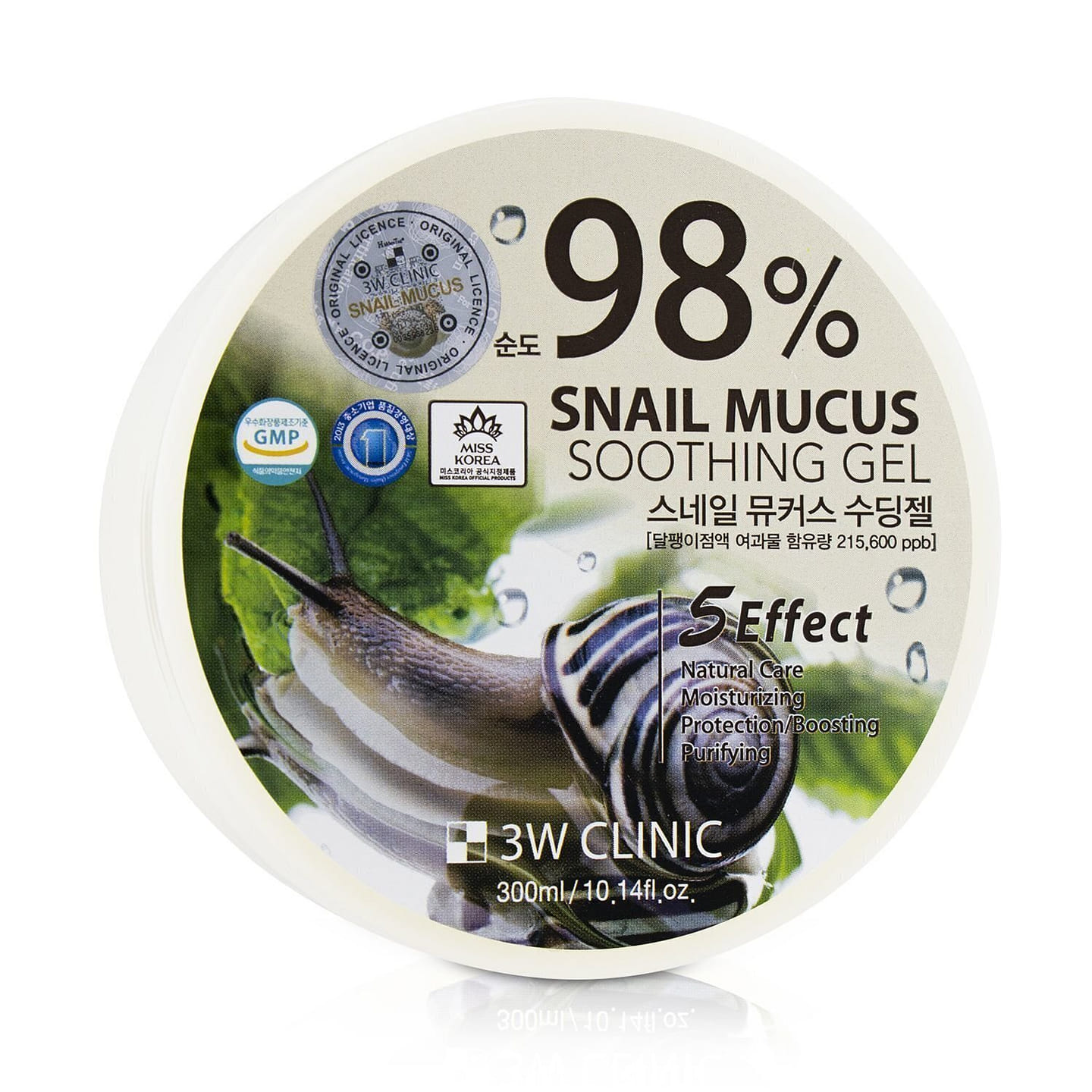 3W Clinic 98% Snail Mucus Soothing Gel 300ml/10.14oz 300 ml
