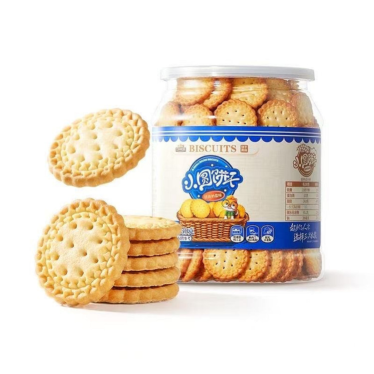 三只松鼠 奶盐味小圆饼干网红休闲解馋零食酥脆饼干 350 克