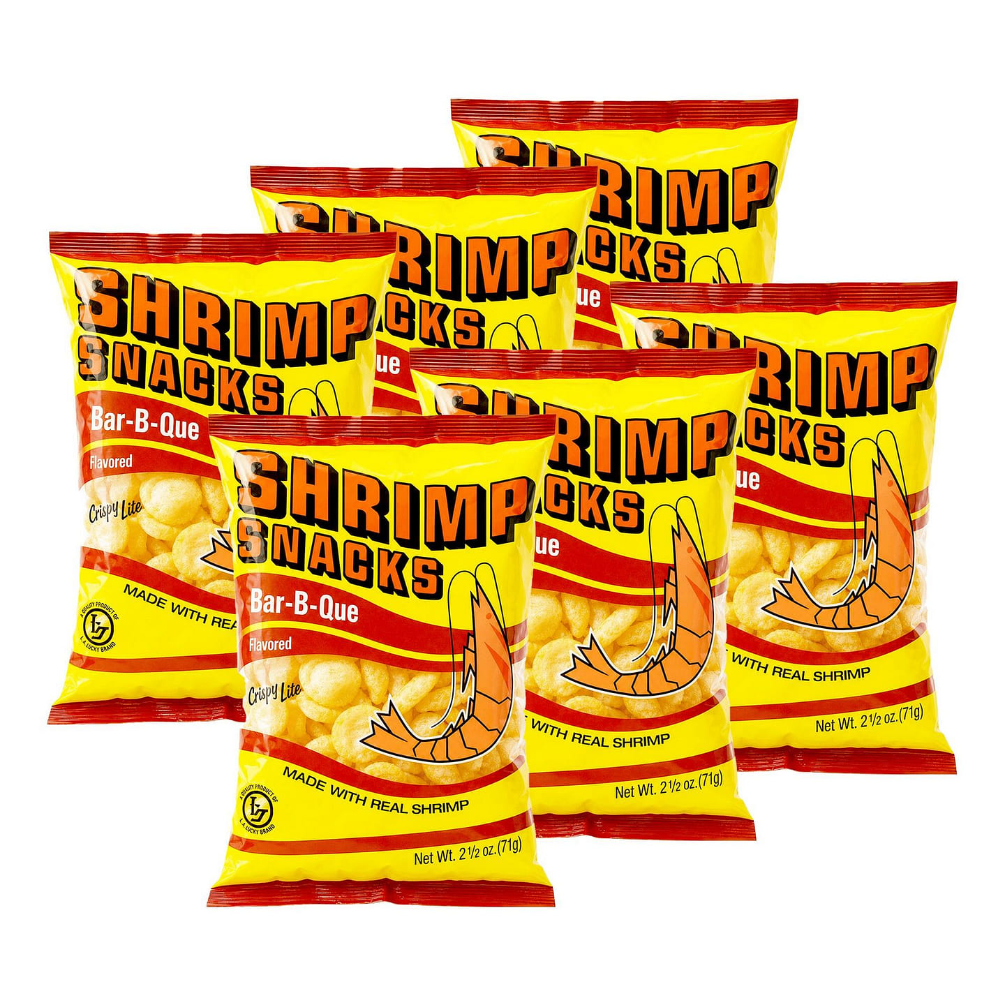 MARCO POLO BBQ Shrimp Chips 6 Bags 2.5 oz