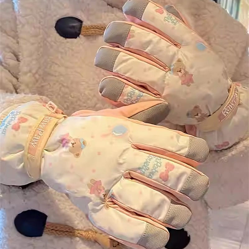 Women’s Ski Gloves, Korean Style, Warm, Fleece-lin 1 box