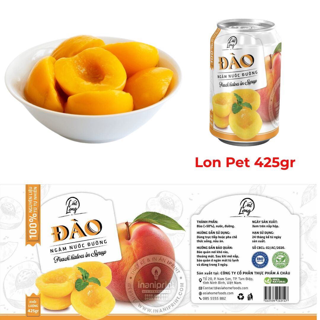 DAO NGAM Hang Du Muc Canned Peaches 425g 1 each