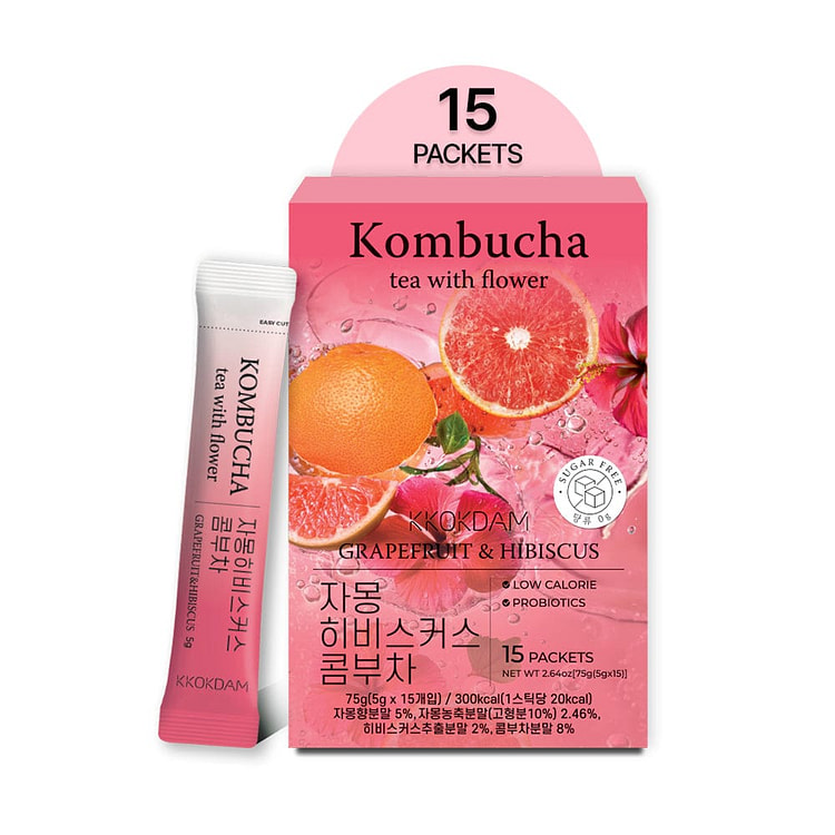 [新品活动]韩国康普茶1盒(15包) 葡萄柚&木槿花