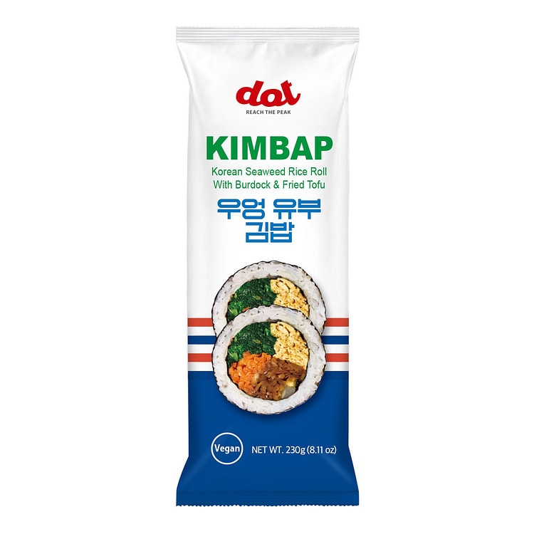 Kwangcheon Kim Frozen Kimbap Seaweed Rice Roll Tofu & Vegetable 8.11 oz (23