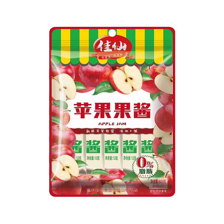 佳仙 苹果果酱 便携小包装 早餐烘焙 12克*5条