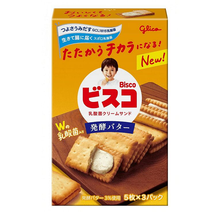 格力高 夹心饼干 乳酸菌 发酵黄油味 15枚 1 份