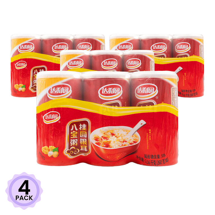 达利园 桂圆银耳八宝粥 6罐装 360 克*4 包