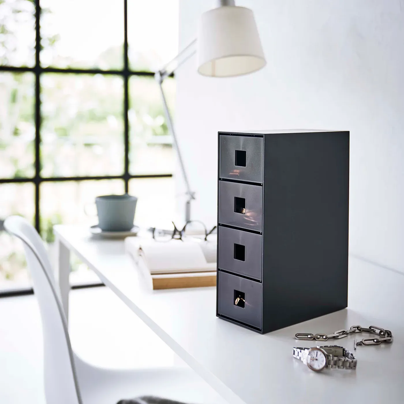 Storage Tower with Drawers Black 1 ส่วน