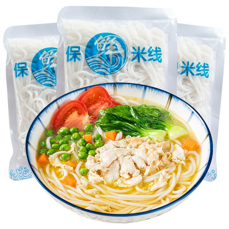 Fresh Rice Noodles Quick - Cooking 200g*3 Bags 600 g