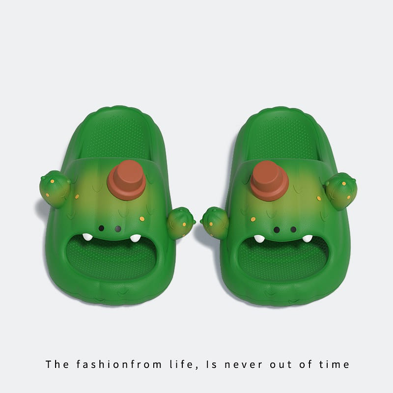 Cute And Fun Cactus Slippers – Size 36-37 1 each