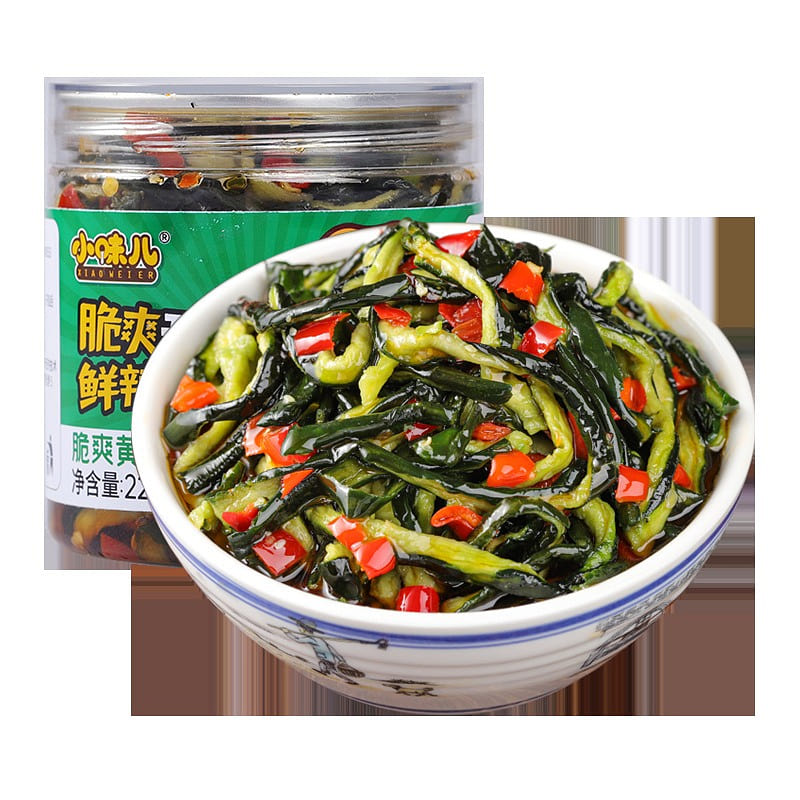 Hunan specialty cucumber skin bottled appetizer re 220 g