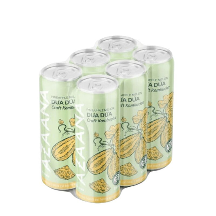 Azaana Kombucha Melon Pineapple 330ml 6 Can