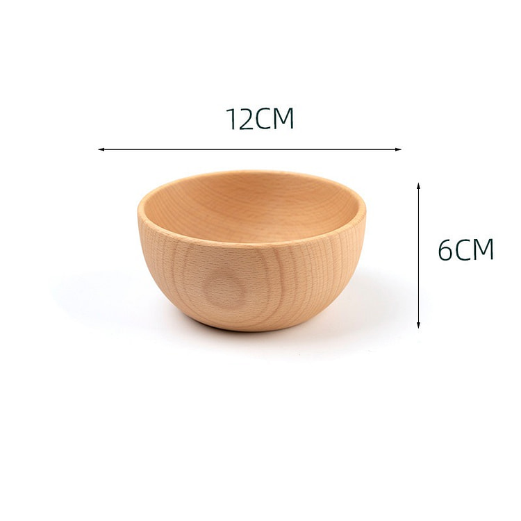 MUJI风 日式高颜值 手工打磨 榉木碗 12cm